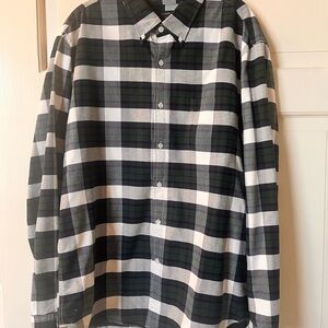 J. Crew Green and White Plaid Men's Shirt